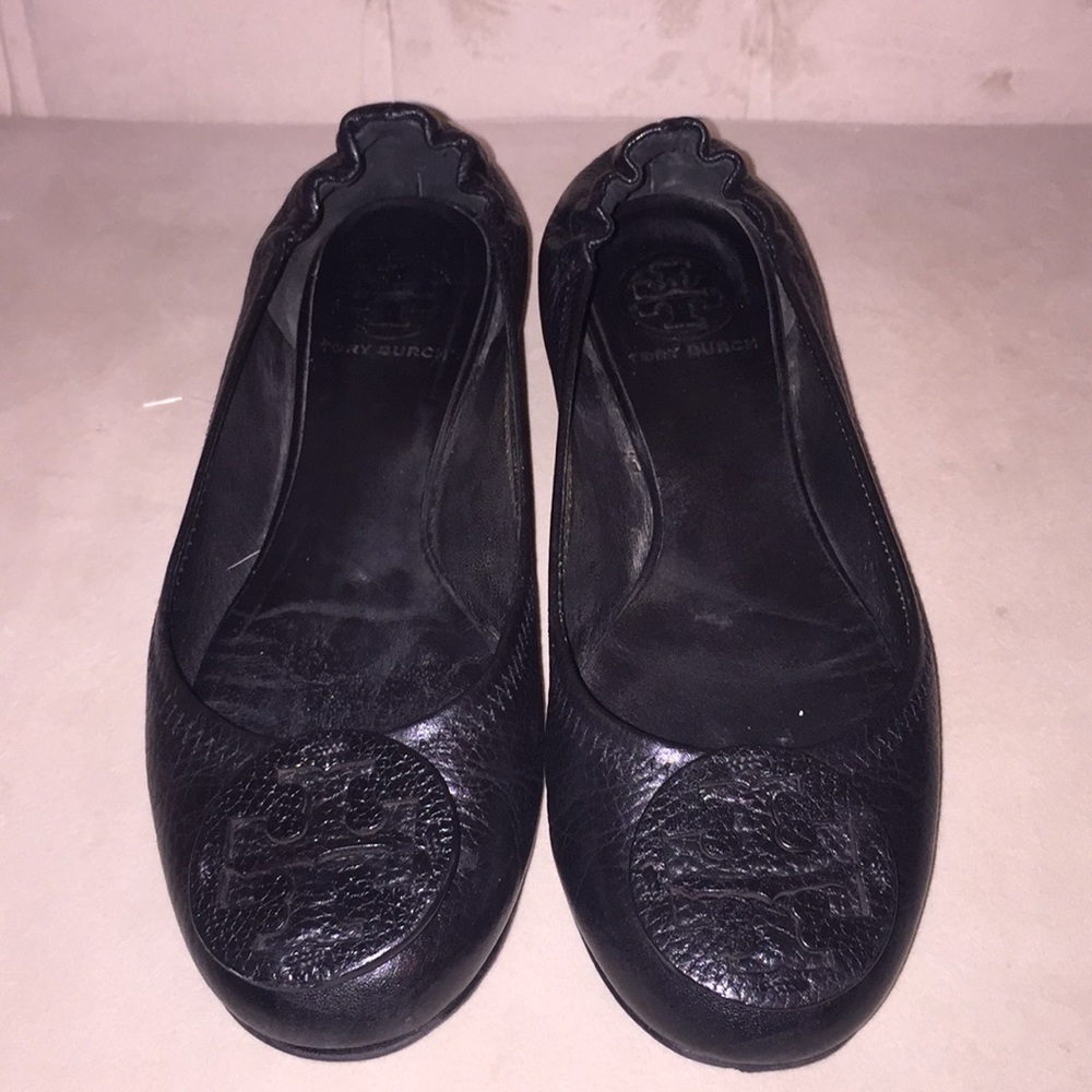 Tory Burch reva baller flats black size 6.5